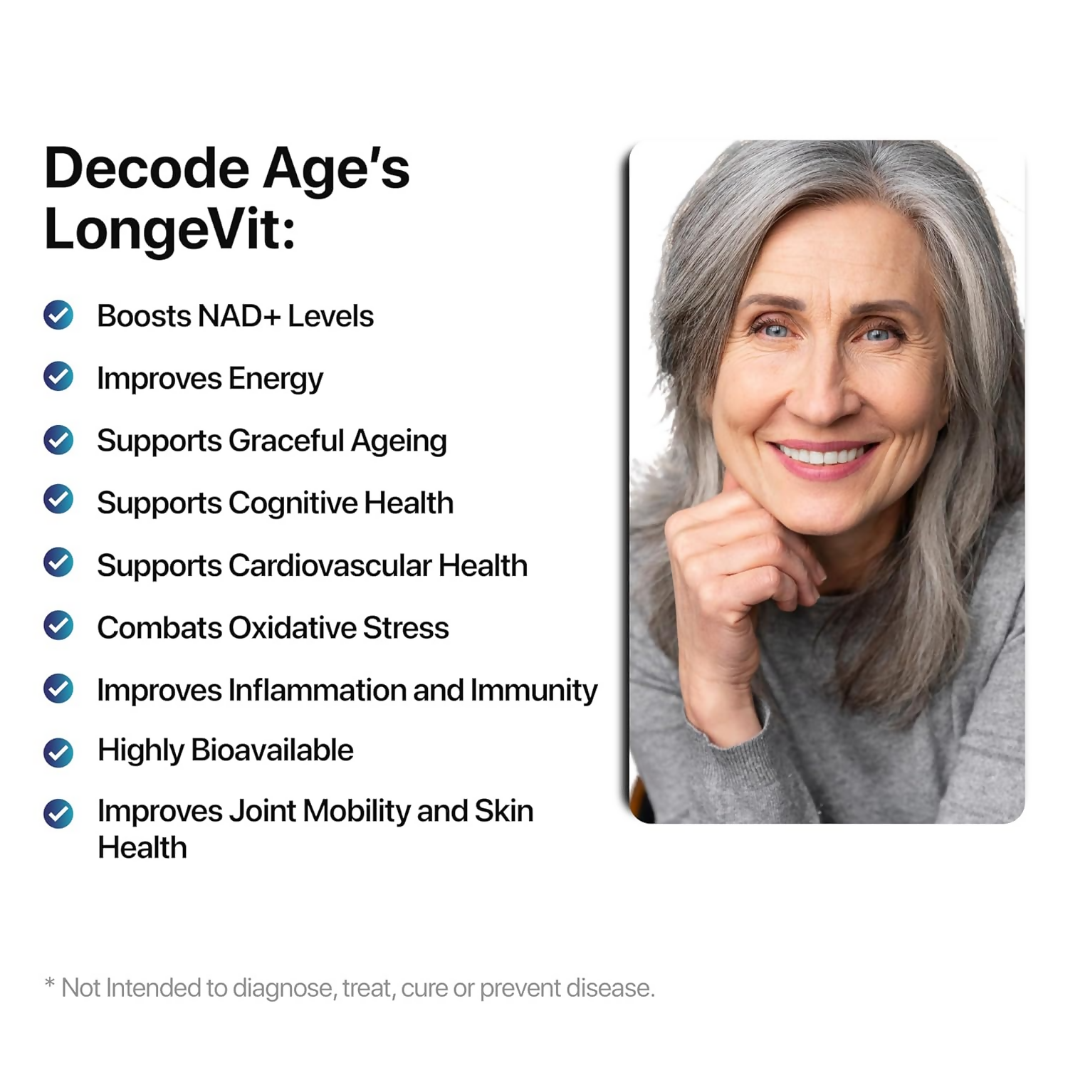 Decode Age LongeVit Supplement | Graceful Ageing Tablets - Distacart