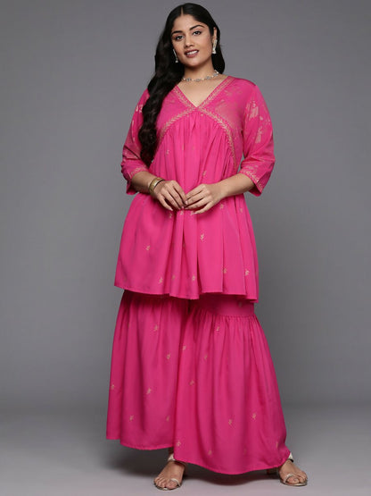 Ahalyaa Women's Traditional Wear Co-ords - Pink - Distacart