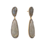 Thumbnail for Nuyug 22K Gold Plated Labradorite Stone Contemporary Drop Earrings