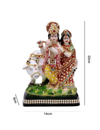 Thumbnail for Buji Craft Radha Krishna Cow Idol - Distacart