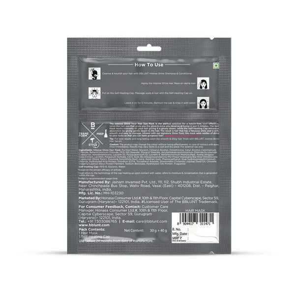 BBlunt Intense Shine Heat Hair Spa Mask With Rice & Silk Protein - Distacart