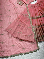 Thumbnail for Jyoti Fashion Women's Baby Pink Faux Georgette 5MM Sequins with Zari Embroidered Designer Lehenga Choli Set - Distacart