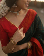 Thumbnail for Preksha Creation Banarasi Women Black Saree With Zari Work - Distacart