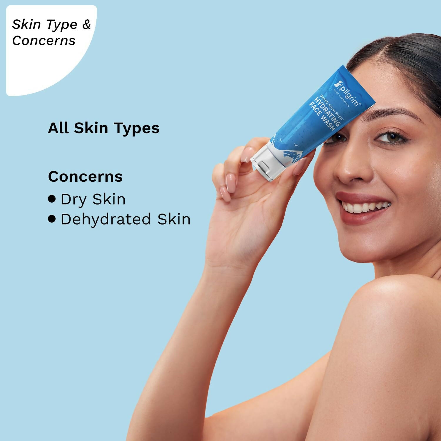 Pilgrim Swiss Aqua Rush Hydrating Face Wash, Refreshes Skin & Restores Hydration - Distacart