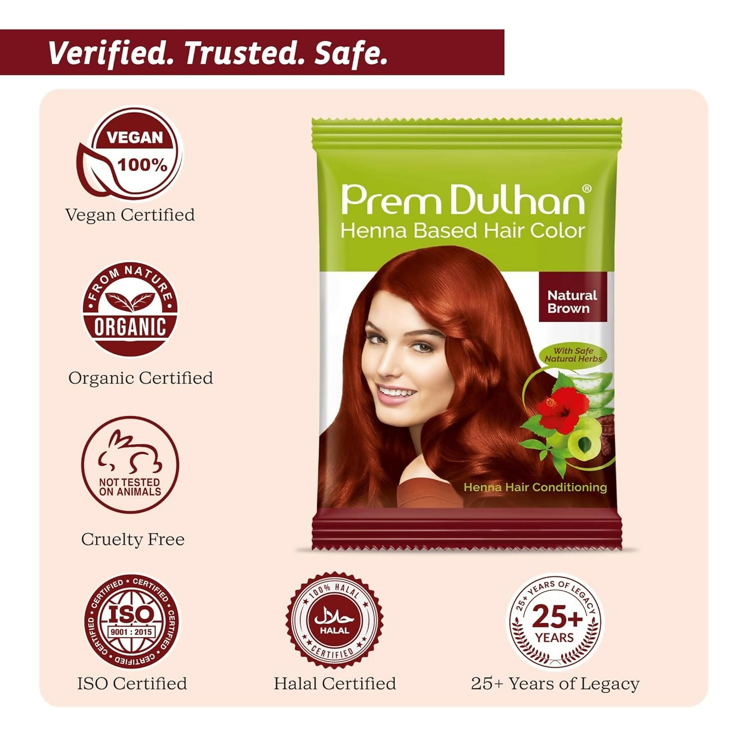 Prem Dulhan Natural Brown Henna Based Hair Color - Distacart