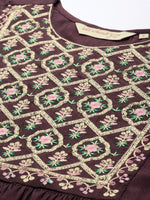 Thumbnail for All About You Floral Embroidered Pleated Sequinned Kurta with Trousers - Distacart