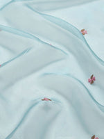 Thumbnail for Anouk Blue & Pink Floral Organza Saree - Distacart
