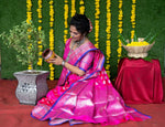 Thumbnail for Jyoti Fashion Women's Pink Soft Handloom Silk Zari Woven Saree with Blouse - Distacart