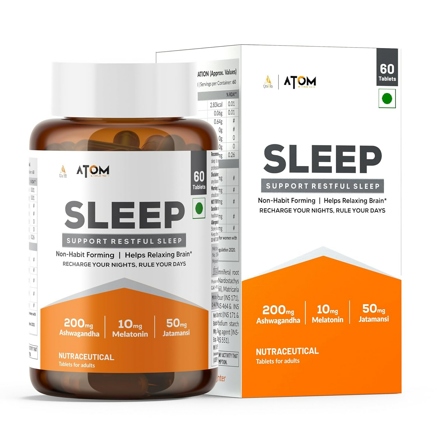 As-It-Is Atom Sleep Non-Addictive Sleep-Aid Veg Tablets - Distacart
