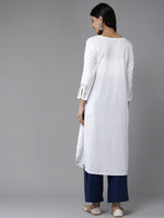 Thumbnail for ADA Ethnic Motifs Embroidered Chikankari Cotton Kurta - Distacart