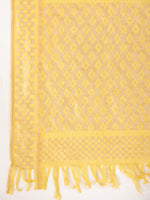 Thumbnail for Ode by House of Pataudi Geometric Yoke Design Mirror Work Kurta with Trousers & Dupatta - Distacart