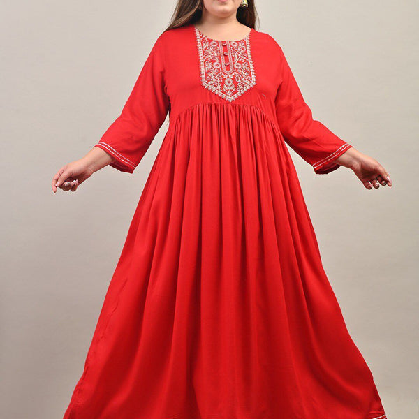 Swasti Embroidered Floral Maxi Ethnic Dress - Distacart