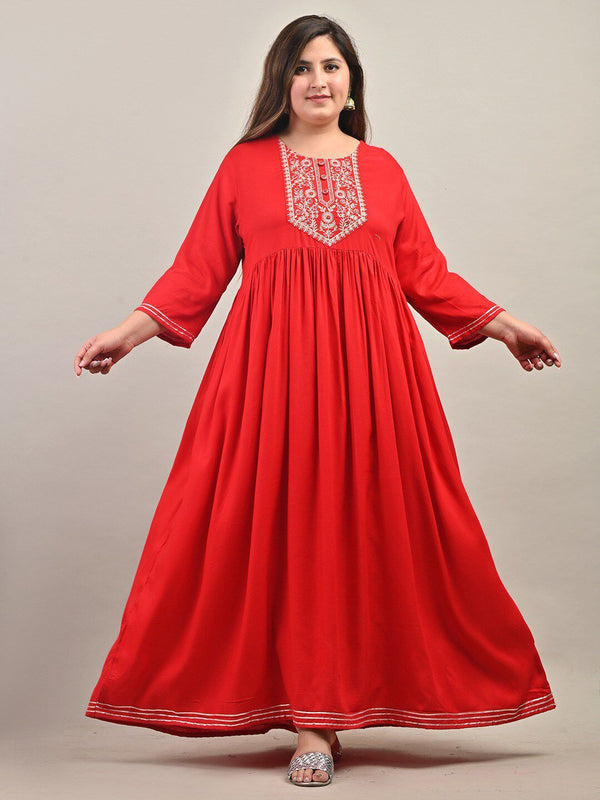 Swasti Embroidered Floral Maxi Ethnic Dress
