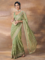 Thumbnail for kasee Floral Embroidered Art Silk Saree - Distacart