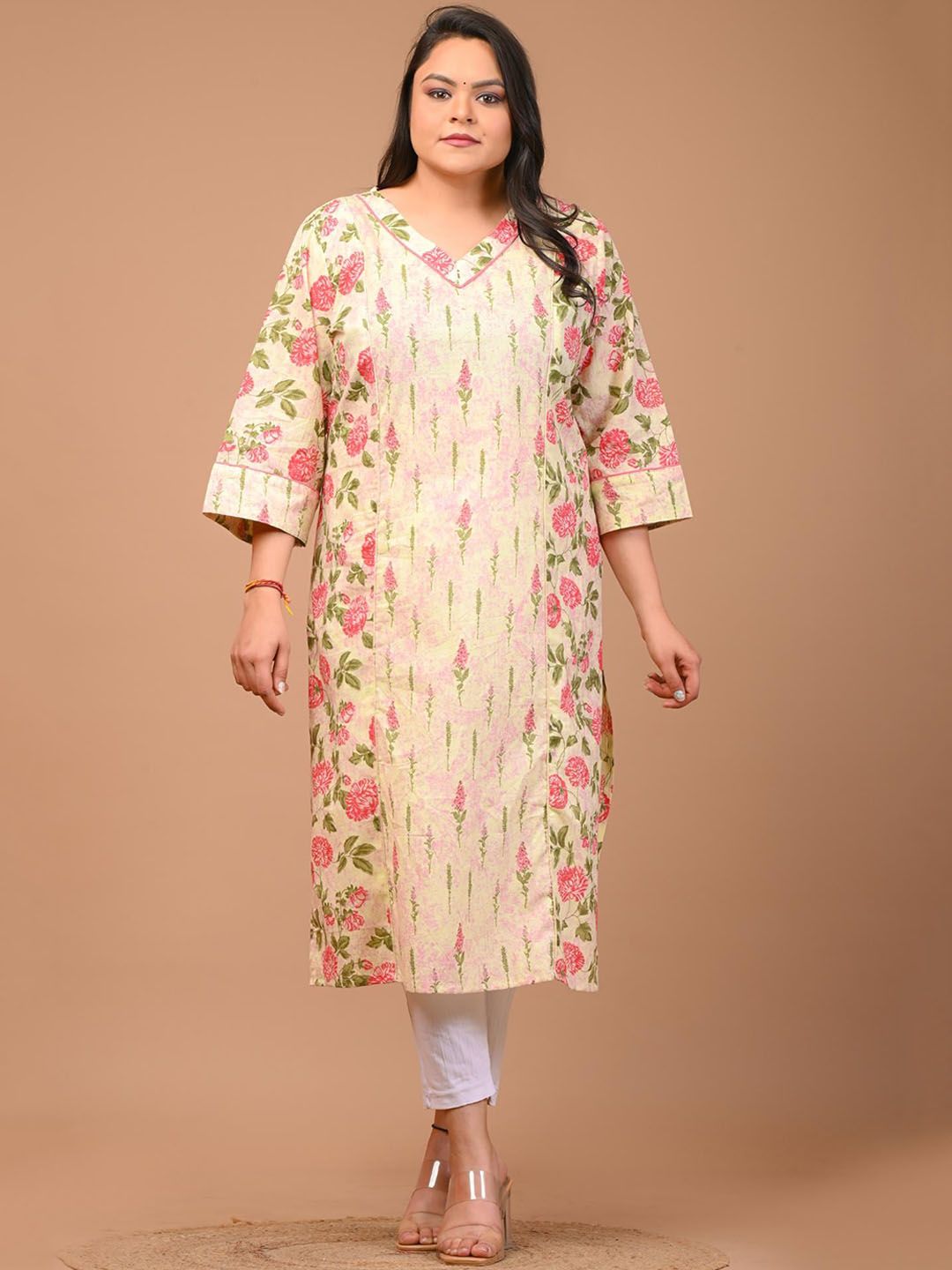 Swasti Women Embroidered Flared Sleeves Thread Work Floral Kurta - Distacart