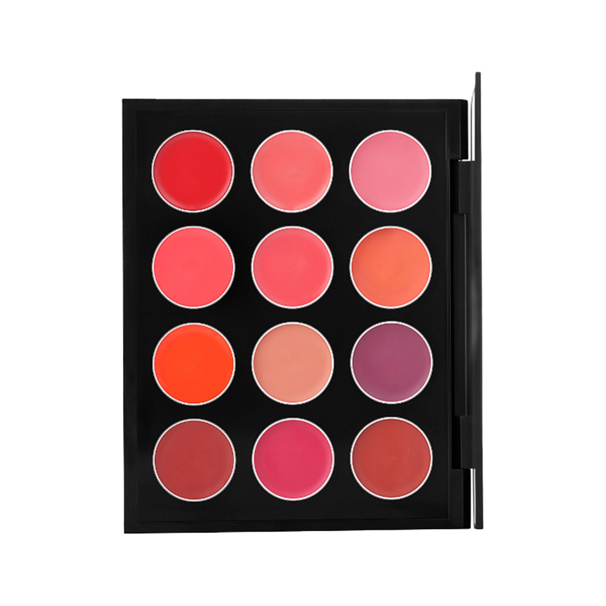 PAC Retro Lip Palette X12 - Intense Color Payoff, Creamy & Highly Blendable, Semi Matte Finish