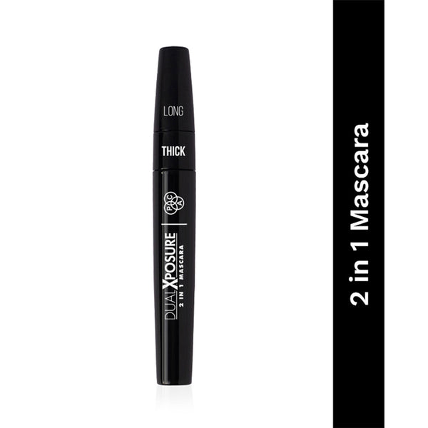 PAC Dual Xposure Mascara - 2-in-1 Volumizing & Lengthening Mascara, Longlasting Clump Free