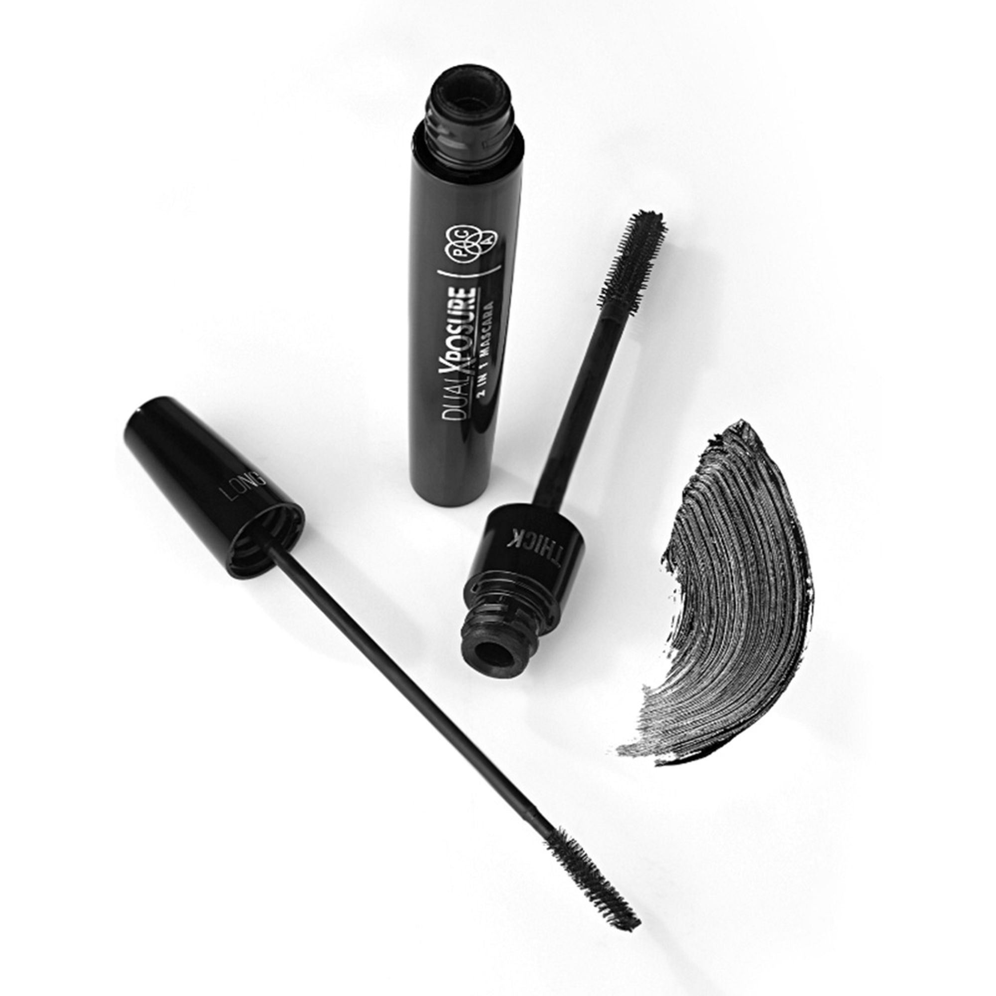 PAC Studio Dual Xposure Mascara - 2-in-1 Volumizing & Lengthening Mascara, Longlasting Clump Free