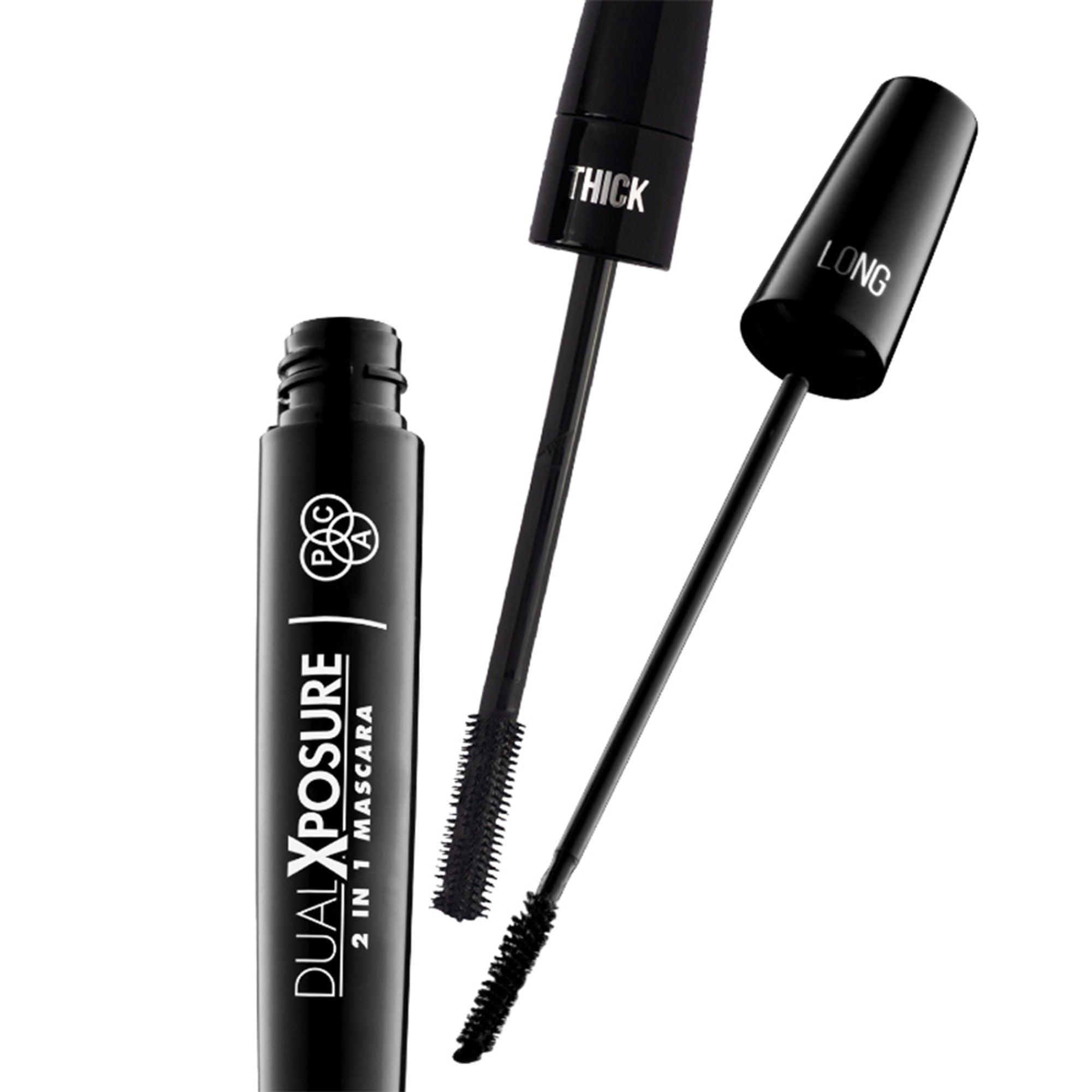 PAC Studio Dual Xposure Mascara - 2-in-1 Volumizing & Lengthening Mascara, Longlasting Clump Free