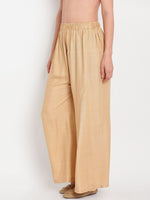 Thumbnail for TAG 7 Women Beige Solid Flared Palazzos