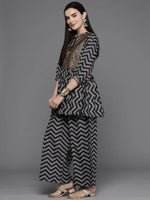 Thumbnail for Ahalyaa Women Printed Ethnic Co-Ords - Black Color - Distacart