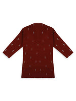 Thumbnail for Joban Fashion Kids Island Traditional Ethnic Wear with Silk Sequence Embroidery Full Sleeves Kurta and Pyjama Set - Maroon - Distacart