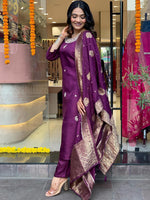 Thumbnail for Kalini Ethnic Motifs Printed Kurta with Trousers & Dupatta - Distacart