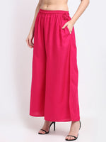 Thumbnail for TAG 7 Women Pink Flared Palazzos