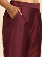 Thumbnail for All About You Women Purple & Gold-Toned Ethnic Motifs Printed Regular Kurta with Trousers - Distacart