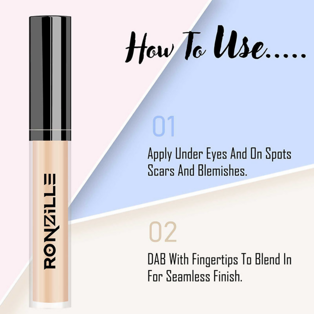 Ronzille Hd Finish Full Coverage Liquid Concealer - Medium Beige 02 - Dista