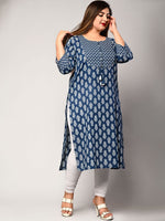 Thumbnail for Swasti Women Blue Floral Printed Floral Kurta - Distacart