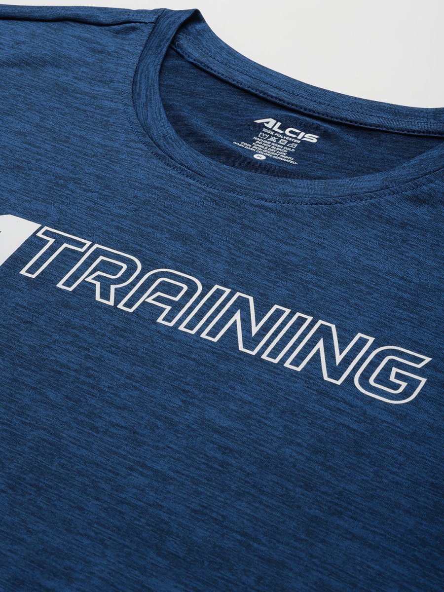 Alcis Men Typography Printed Anti Static Slim Fit Sports T-shirt - Distacart