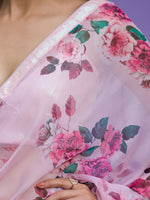 Thumbnail for Anouk Floral Sequinned Pure Chiffon Saree - Distacart