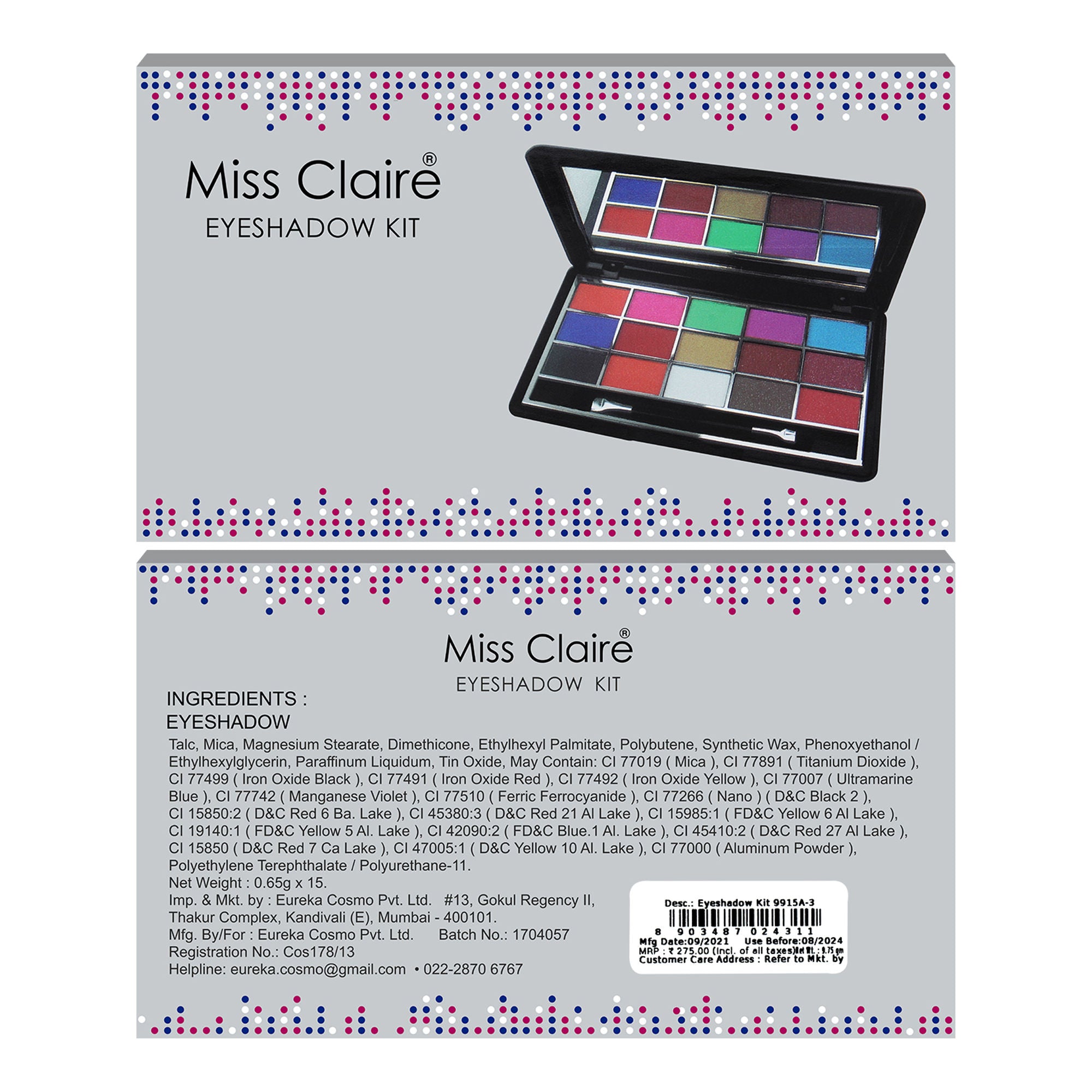 Miss Claire Eyeshadow Kit - 9915A-3 - Distacart