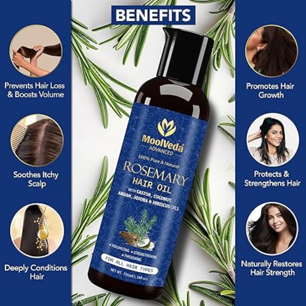 Moolveda 100% Pure Rosemary Hair Oil for Hair Growth - Distacart