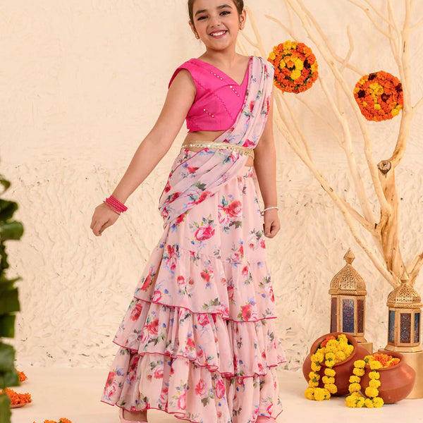 Joban Fashion Girl's Light Pink Color Lehenga Choli