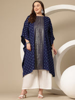 Thumbnail for Sztori Plus Size Floral Printed Flared Sleeves Floral Kaftan Kurta - Distacart