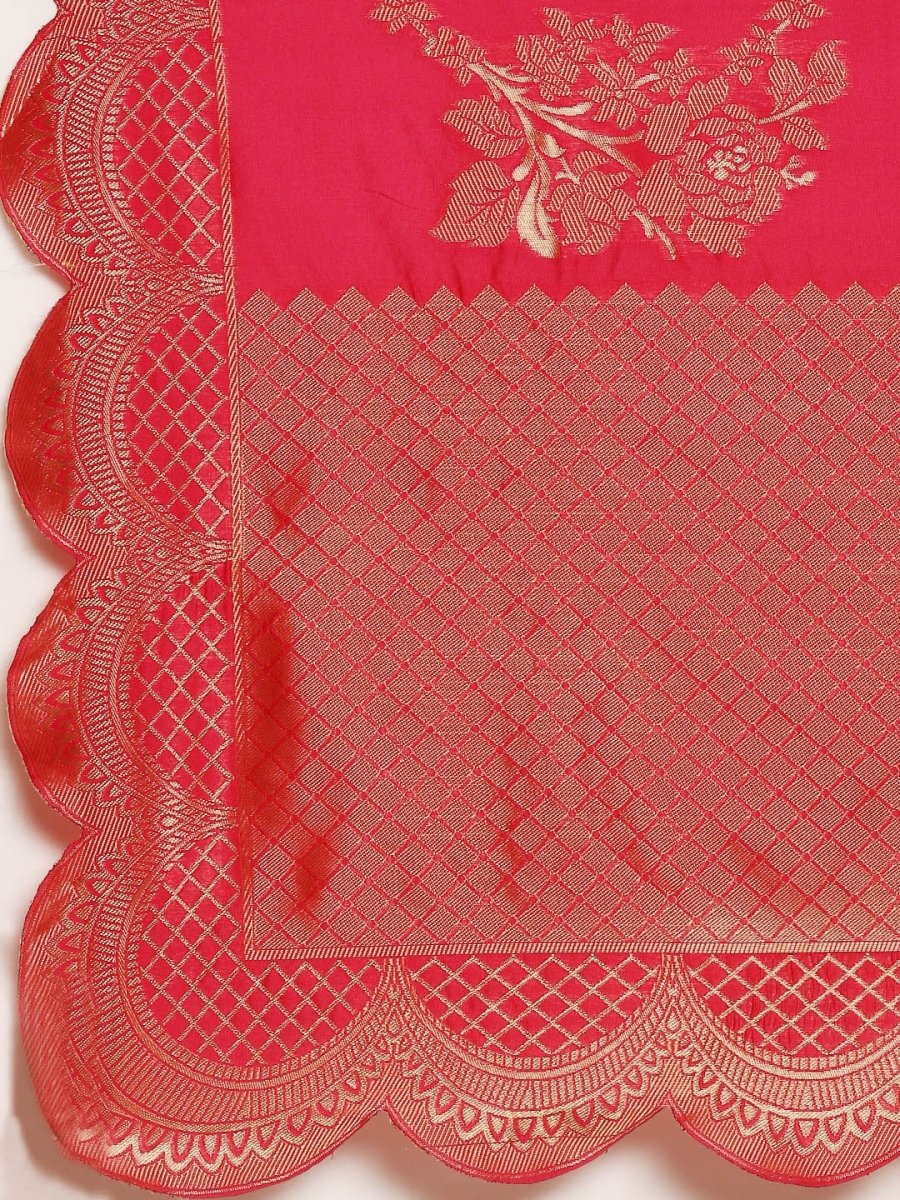 Anouk Pink Woven Design Pure Silk Banarasi Saree - Distacart