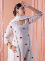 Thumbnail for Kalini Floral Embroidered Empire Thread Work Kurta With Palazzos & Dupatta - Distacart