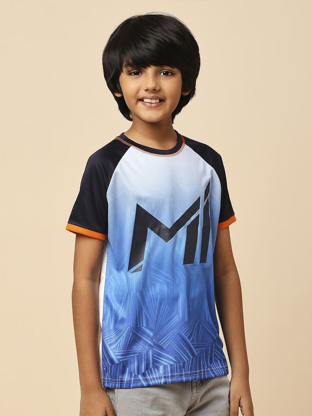 Fancode Kids Mumbai Indians IPL Graphic Printed Round Neck Cotton T-Shirts - Distacart