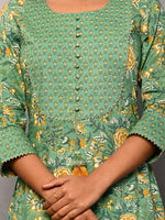 Thumbnail for Swasti Women Green & asparagus Floral Printed Floral Kurta - Distacart