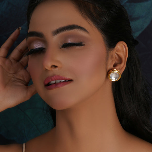 Kundan Studs (Gold) - Ruby Raang - Distacart