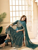 Thumbnail for Anouk Embroidered Empire Thread Work Kurta With Trousers & Dupatta