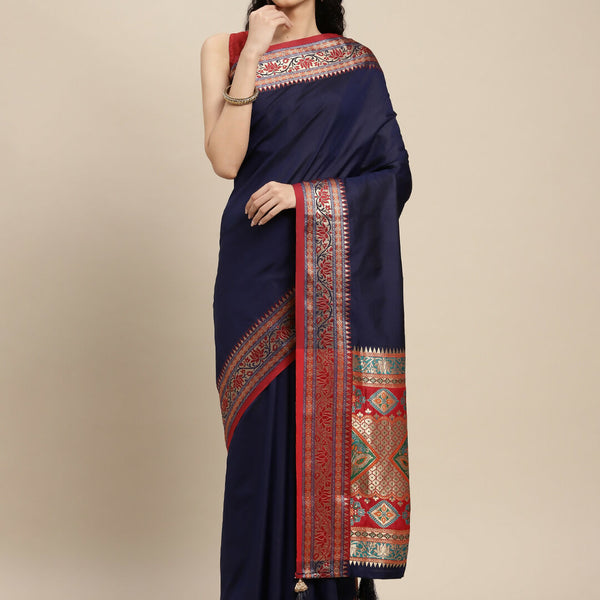 Astita Silk Blend Blue Saree
