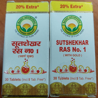 Basic Ayurveda Sutshekhar Ras No.1 (With Gold) Tablets