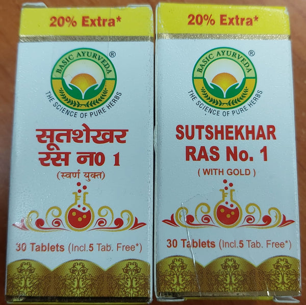 Basic Ayurveda Sutshekhar Ras No.1 (With Gold) Tablets