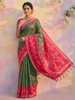 Thumbnail for Shree Shyam Fashion Mehndi Soft Silk Saree - Distacart