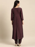 Thumbnail for All About You Floral Embroidered Pleated Sequinned Kurta with Trousers - Distacart