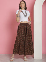 Thumbnail for TAG 7 Floral Printed Flared Pure Cotton Ethnic Palazzos
