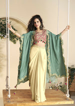Thumbnail for Anaita Maroon Chinon Readymade Shrug Suit with Embroidery Sequence Work - Distacart